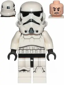 Imperial Stormtrooper - Male, Dual Molded Helmet with Light Bluish Gray Panels on Back, Light Nougat Head, Scowl Item No: sw0997b
