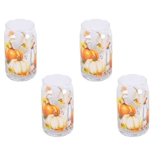 Temp-tations Thanks & Giving Set of (4) 16-oz Can-Style Glasses