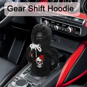 Universal Car Gear Shift Cover, Automatic Shift Knob, Rose Flower Skull Pattern, Interior Decoration, Stylish Auto Accessory, Automotive, Car Accessories, 1pc Car Seat Protector