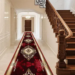Elegant Crystal Velvet Rug, Vintage Runner Rug, Soft Comfortable Long Runner for Dining Hallway, High-Quality Hotel Banquet Decor, Outdoor Patio Mat