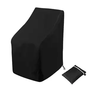Stacking Outdoor Chair Cover Waterproof   Patio Furniture Covers Stacked Chairs 210d Lounge Stack For All Weather Protection Black 25"l X 25"w 47"h