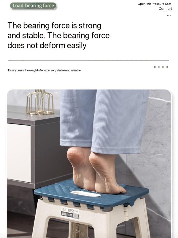 Lightweight Folding Camping Stool with Handle Supports for Hiking, Camping, Kitchen Bathroom Plastic Thickened Folding Chair, Portable Outdoor Camping, Beach, Family