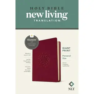 NLT Personal Size Giant Print Bible, Filament Enabled (Leatherlike, Aurora Cranberry, Red Letter) -- New Living Translation, Leather / Fine Binding