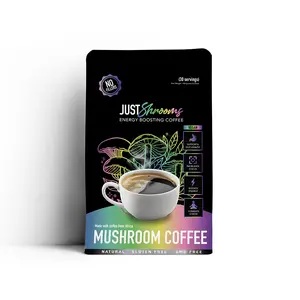 Just Move Supplements Just Shrooms Mushroom Coffee with Lion's Mane Shiitake Cordyceps King Trumpet Chaga Mushrooms Arabica Instant Coffee for Focus Gut Health Destress 1mg Caffeine 30 Servings Organic Vegan Cinnamon