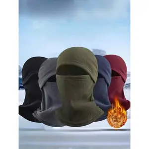Autumn Winter Fleece Face Mask, Windproof Ski Cap and Hooded Neck Warmer for Unisex Outdoor Sports