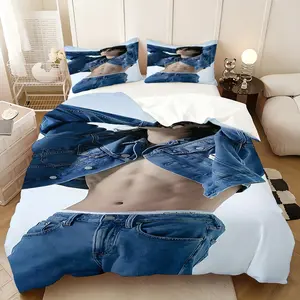 3PCJungkook design three-piece bedding set, soft, comfortable and skin-friendly, Soft Bedding Sets, universal in all seasons, bedding set, no pillow core, no quilt core, suitable for bedrooms, guest rooms - (1 quilt cover + 2 pillowcases)