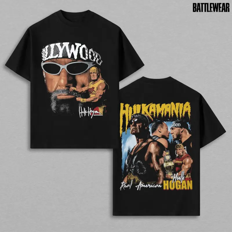 Hulk Hogan T-shirt, Retro NWO Graphic Tee with Bold Print, Relaxed Fit Unisex Cotton Top, Short Sleeve Vintage Wrestling Fan Gift, Tshirt, Shortsleeve, Soft Cotton, Menswear, Foldable