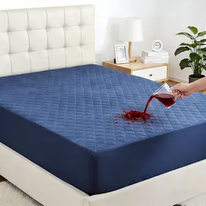 Raybee Waterproof Mattress Protector Queen Size, Washable & Durable Mattress Cover, 6-16'' Deep Pocket Mattress Pad , Fitted Sheet For Bedroom, Guest Room, Collage Dorm,Hotel,Dust Proof