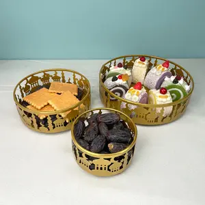 3counts Eid Al Fitr Iron Mosque Candy Box Set, Elegant Design, Durable Structure, Perfect Islamic Festival Gift, Themed Gift Box, Gift Boxes, Ramadan Decorations