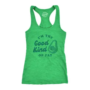 Womens Fitness Tank I'm The Good Kind Of Fat Tanktop Funny Avocado Booty Butt Health Fitness Shirt Funny Racerback Tank Cute Slimming Tank tops comfortable soft top Food Tank Top for Women Funny Fitness Green