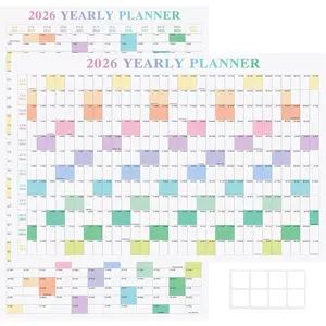 24" x 36"  2026 Wall Calendar, Folded Large Paper Yearly Planner 12 Months, January to December 2026, 2-Sided Reversible Horizontal/Vertical School Office Business Year Calendar