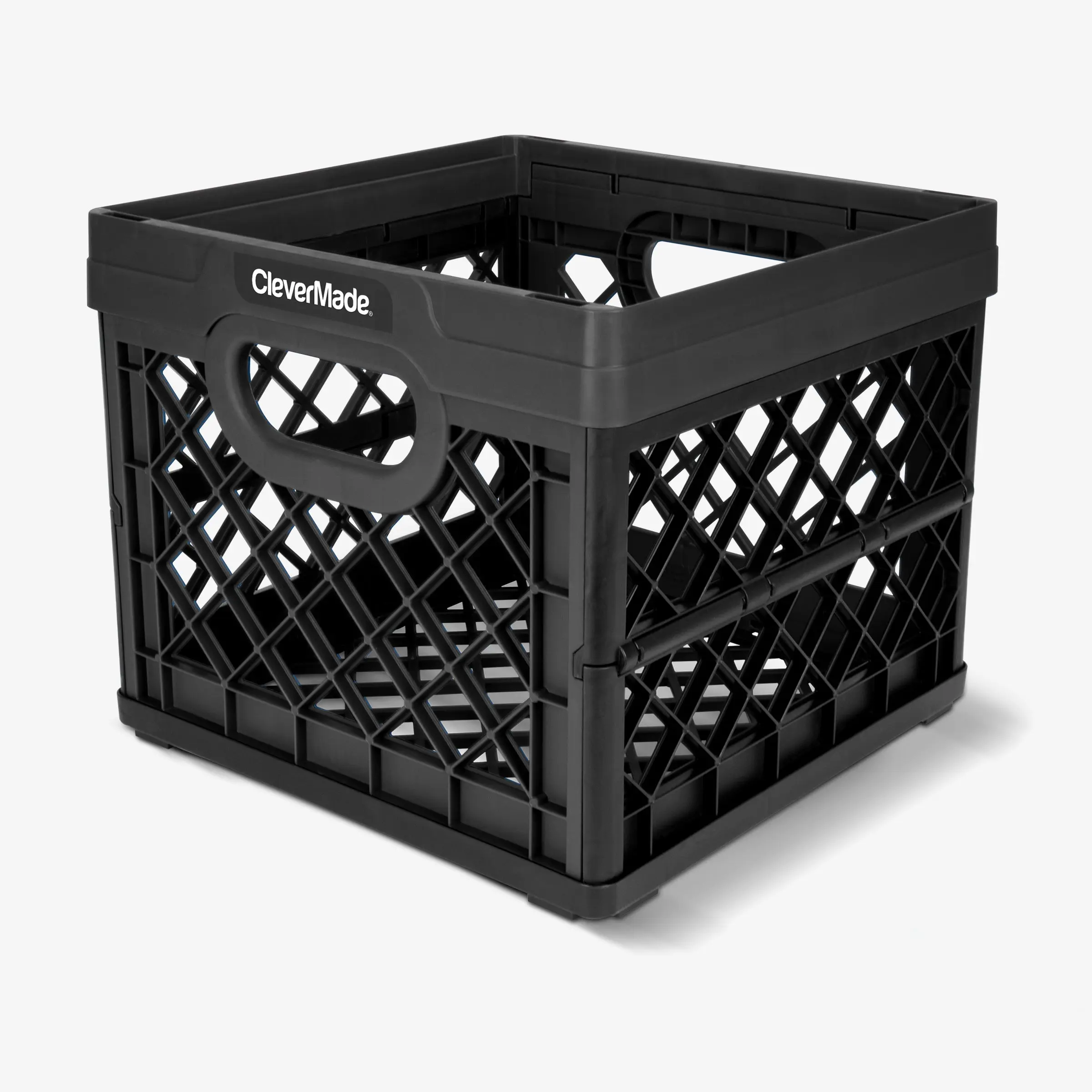 CleverMade 25L Plastic Crate - 1-Pack/3-Pack Folding Storage Basket, Home Organizer Storage Organiser, Stackable Fold-Flat for Home & Office Use