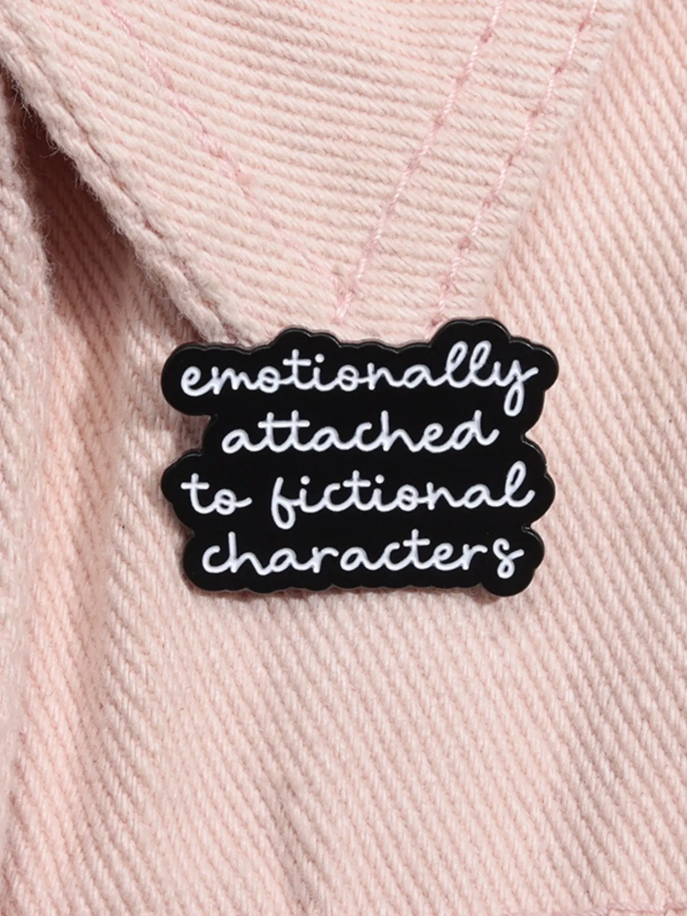 Emotionally Attached To Fictional Characters Enamel Lapel Pins Custom Quote Bookish Book Lover Alloy Brooch Lapel Backpack Badge Fashion Jewelry Accessories Gift for Friends