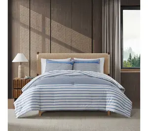 Eddie Bauer Cooper Stripe Blue King Duvet Cover Set