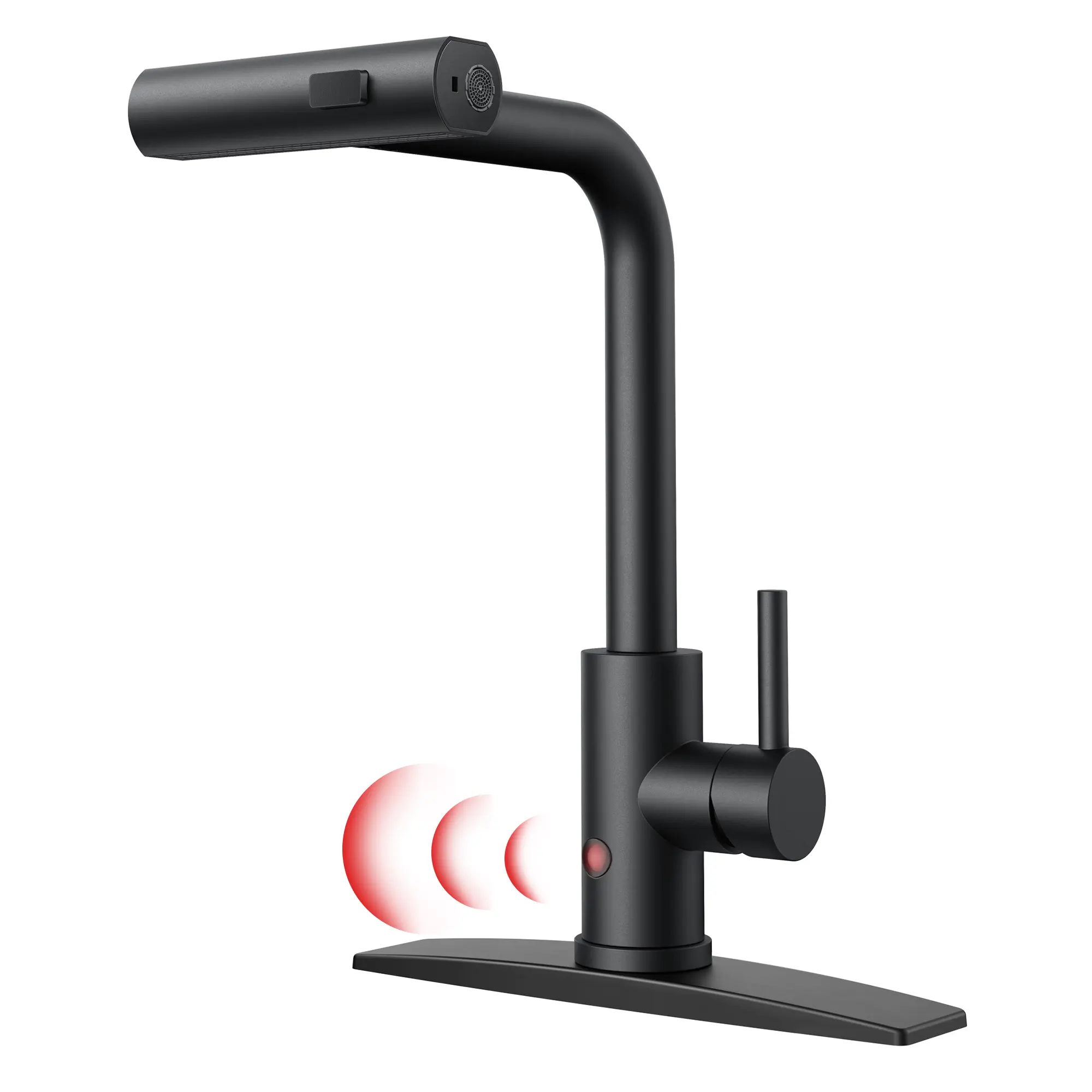 FORIOUS Touchless Waterfall Kitchen Faucets, Black Kitchen Sink Faucet with Pull Down Sprayer, Stainless Steel Modern Contemporary Kitchen Faucet Hands-Free for Laundry Bar Rv Farmhouse homeessentials