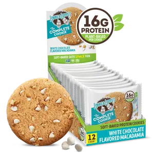 Protein Cookie White Chocolate Flavored Macadamia, 4oz 12ct, Plant-Based Protein with High Fiber