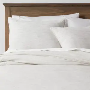 Threshold Duvet Cover Set Double-Needle Stitching Space Dyed, Gray, Cal King
