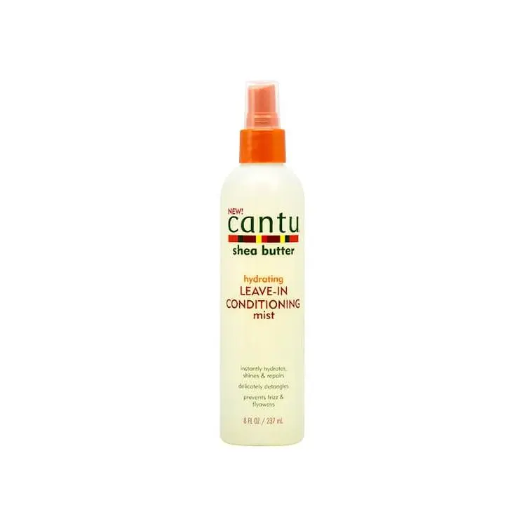 Cantu Shea Butter Leave-In Conditioning Mist, Detangling Treatment and Hair Moisturizer with Pure Shea Butter, Unisex, 8 oz, Haircare, Frizz, Textured, Conditioner, Shiny Hair, Frizz Control, Hydrating, Mist Spray, Instantly Hydrates, 8 Fl Oz, Liquid