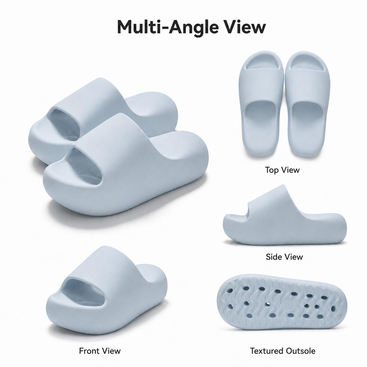 Women's Platform Cloud Slides, Soft Foam Pillow Sandals with Shock Absorption, Anti-Slip Waterproof Shoe for Indoor & Outdoor, Footwear, Slipper Shoes, Squishy Shoes
