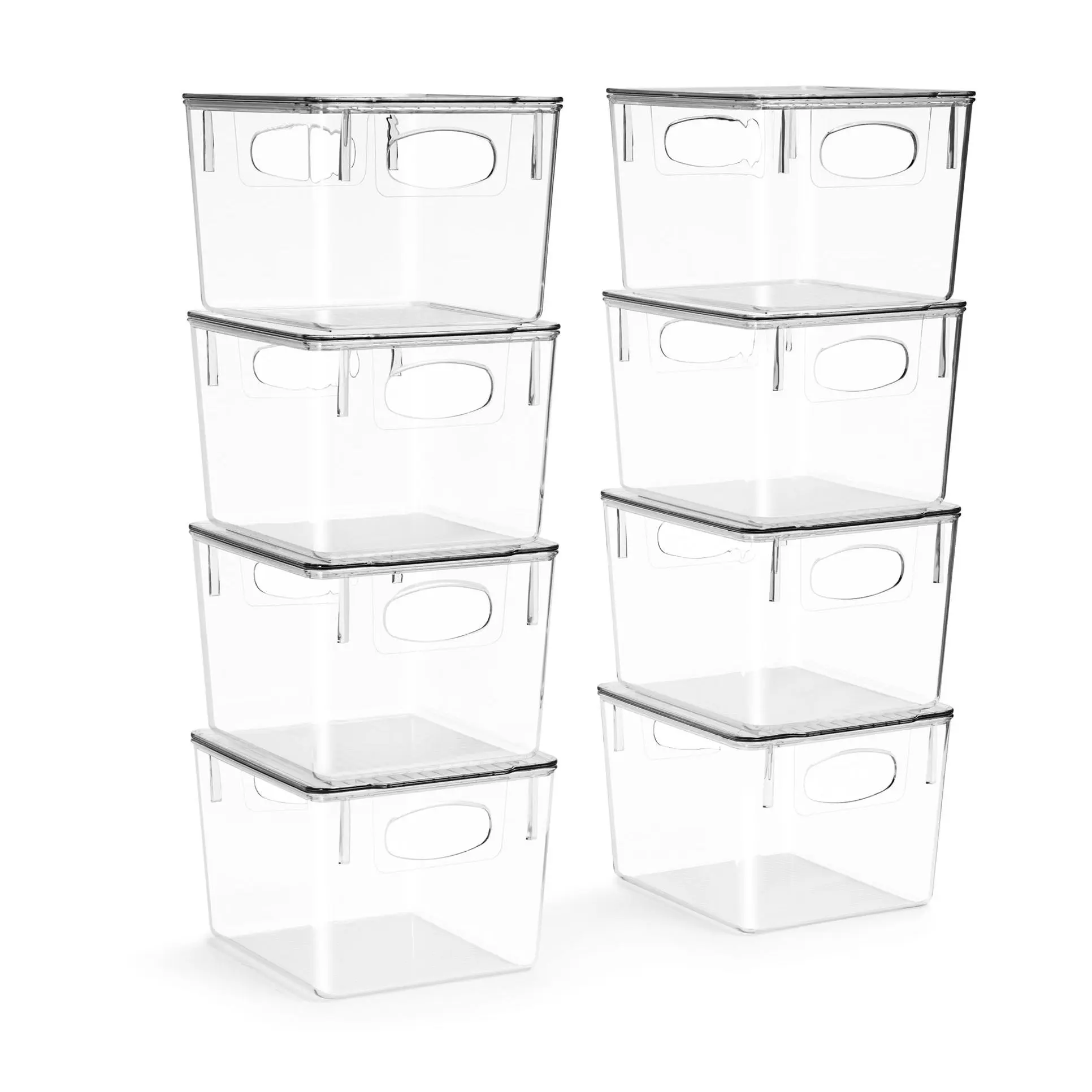 Sorbus 8 Pack Medium Plastic Storage Bins with Lids