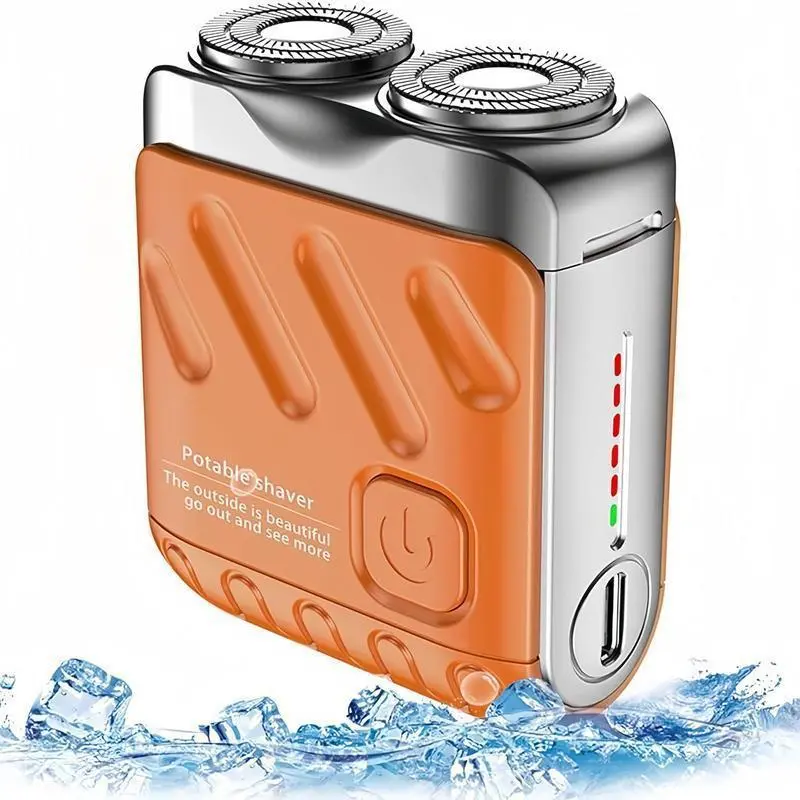 Portable Electric Shaver, Waterproof Electric Razor, Cordless Rechargeable Shaver, Double Blade Floating Men's Electric Shaver, Men's Beauty Tool, Men's Gift, Comfort, Rechargeable Shaver Machine