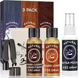 Deviser Guitar Cleaning,All IN ONE Kit,fretboard Lemon oil,Polish,Guitar String-cleaner,Guitar string winder,Cleaning cloth for guitar cleaning and maintenance