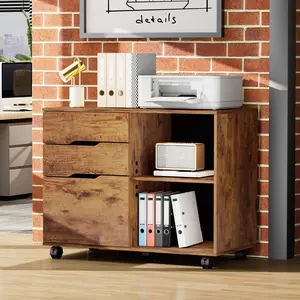 Corner Table Cabinet with 3 Drawers