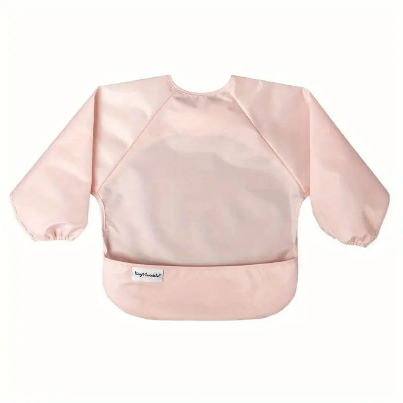 Tiny Twinkle Mess Proof Baby Bib, Long Sleeve Bib Outfit, Waterproof Bibs for Toddlers, Machine Washable, Tug Proof (Small 6-24 Months)