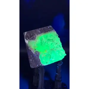 Polished & Natural Hyalite Opal Cluster – UV Reactive – Zacatecas, Mexico – 1.8 oz