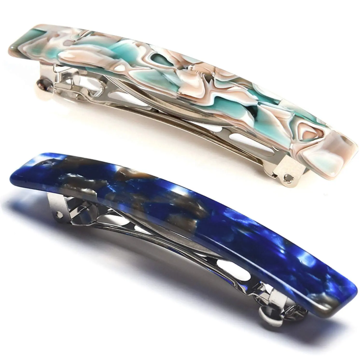 2 Pcs Large Hair Barrettes for Women Retro French Design Hair Barrettes Vintage Elegant Ponytail Hair Clips for Fine Thick Hair Hairpin