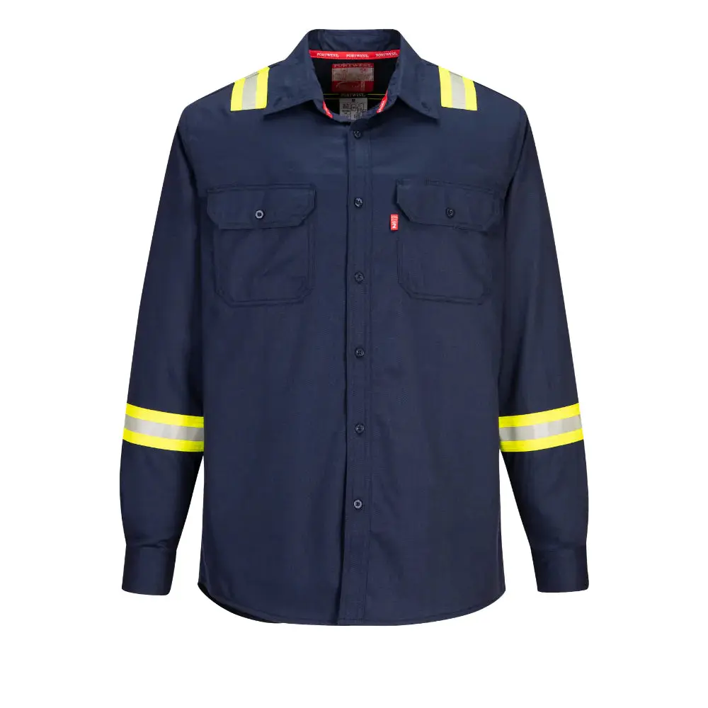 PORTWEST® Bizflame 88/12 Flame Resistant FR Taped Shirt - Navy - FR706