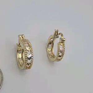 earrings hoops hearts  style Gold-plated three colors Gold-plated fashion cute pair