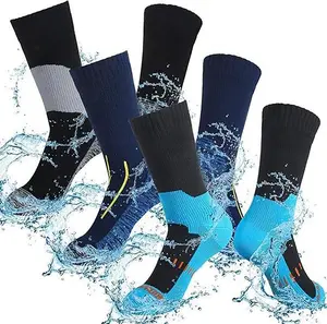 3 Pairs Waterproof Socks Hiking Walking Outdoor Activities for Men and Women Unisex Ankle Length Running Socks Anti-wear Outdoor Sports Socks with DexDri Inners & 3-Layer Stretch Technology swim  goggles Volleyball Gear compressionsocks grip socks
