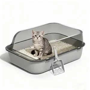 Sandbox Cat Litter Box Semi-enclosed Splashproof Gat Tray Cat loilet Cleaning Basin Supplies pet oilet Kiten Tiay Bedpan Kitten Litter Box