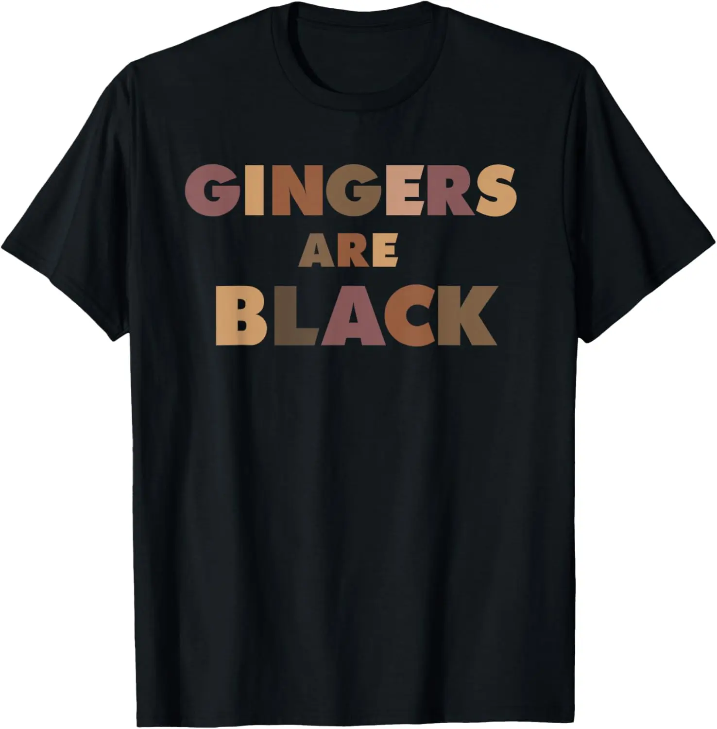 Funny Gingers Are Black Meme, Ginger Blacks Redhead Tee T-Shirt Pure Cotton Graphic Tees Menswear Top: Gifts for Men & Women, Shortsleeve, Tshirt