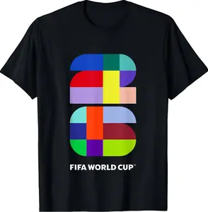 Men's 2026 World Cup Colorful Block Print T-Shirt, Game Day Casual Short Sleeve Top