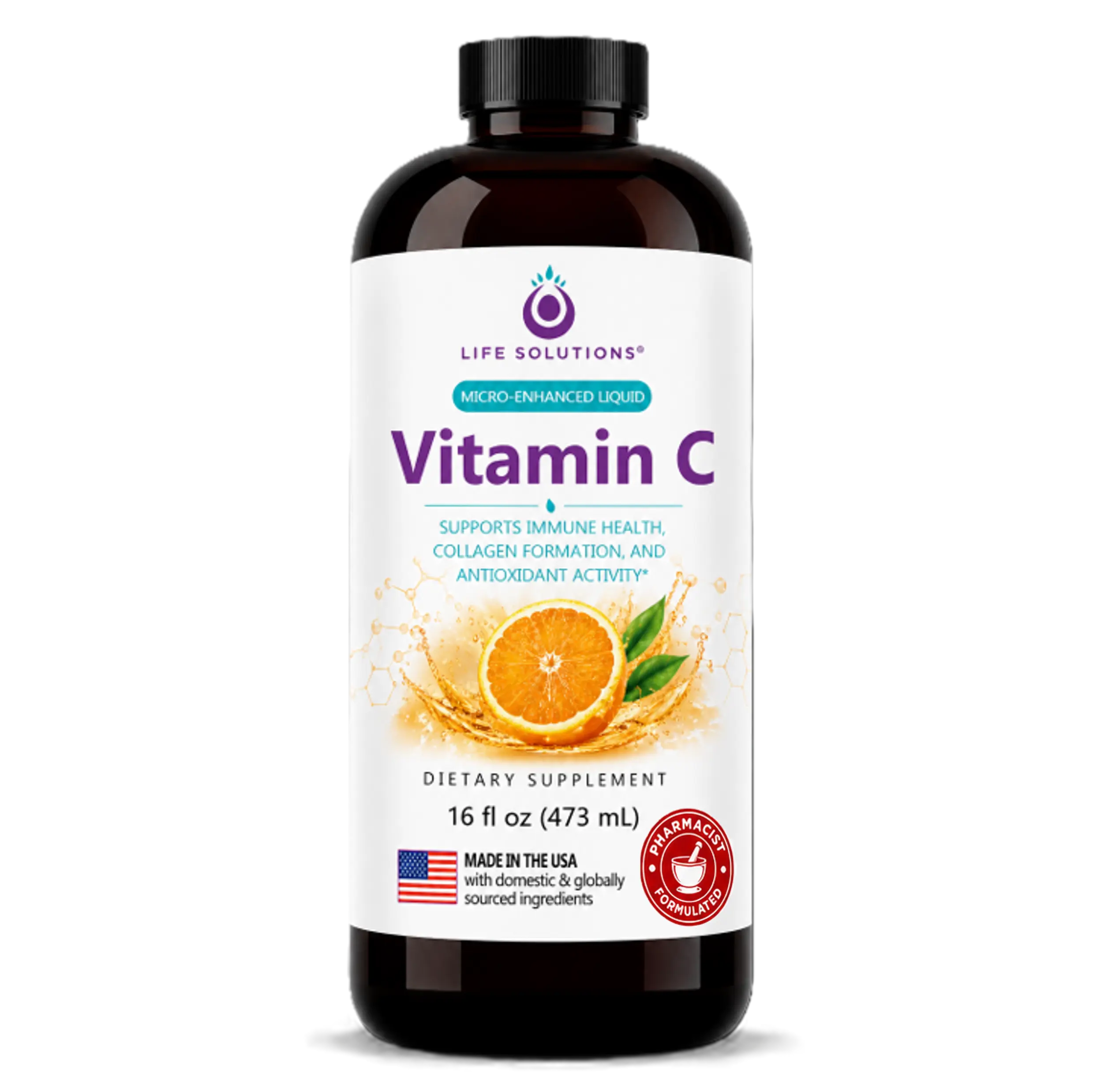 Life Solutions Liquid Vitamin C 1000mg with Bioflavonoids, 16 floz