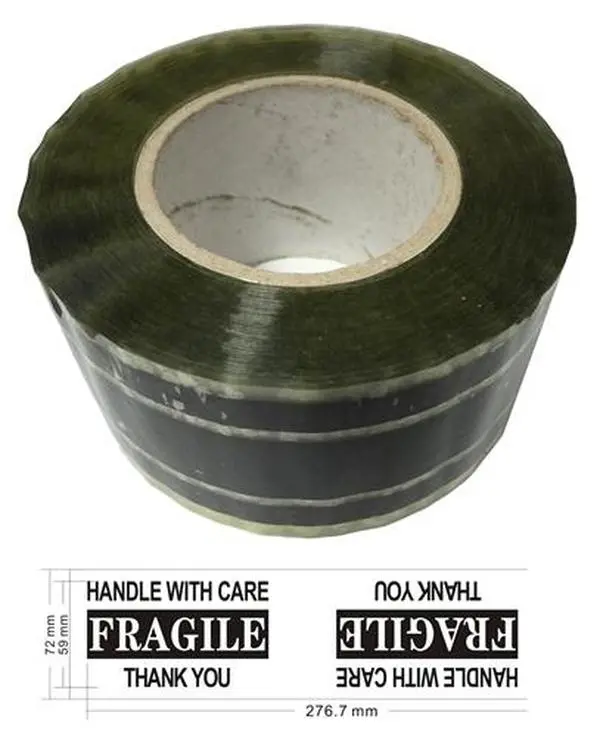 Industrial Carton Sealing Tape Fragile Handle with Care (3" x 220 Yds 2.2 Mil)