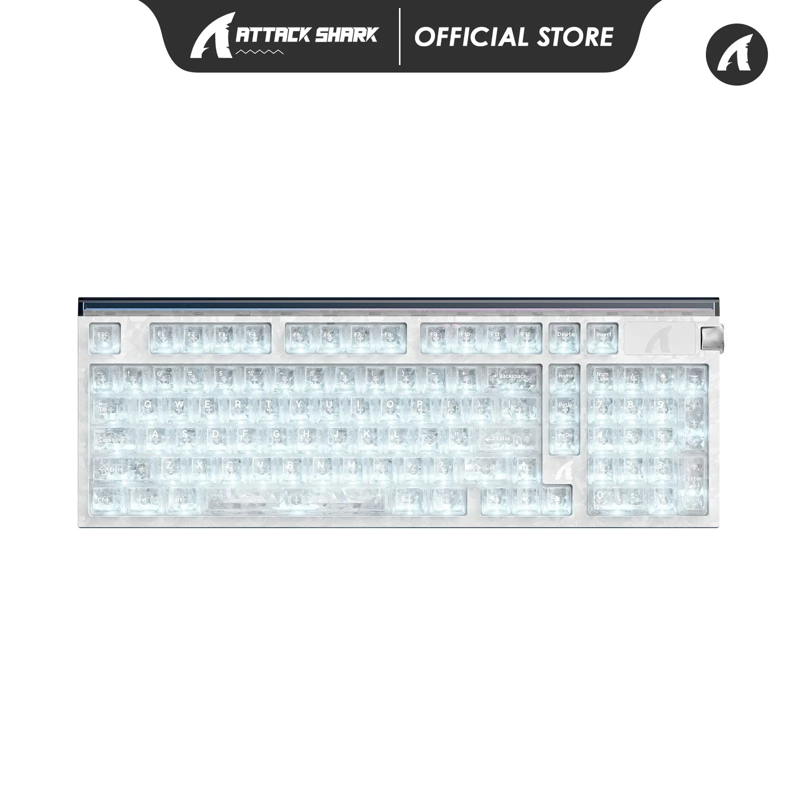 ATTACK SHARK R98 HE 8000Hz Wired Hall Effect Gaming Keyboard,0.005mm Rapid Trigger,98% Layout,Adjustable Actuation,Hot-Swappable Magnetic Switches,Web Driver,RGB Lightbox,Carbon Fiber Keycaps
