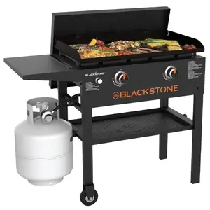 Blackstone Original Outdoor Griddle, 2-Burner 28" Flat Top Grill with Hard Cover, Black