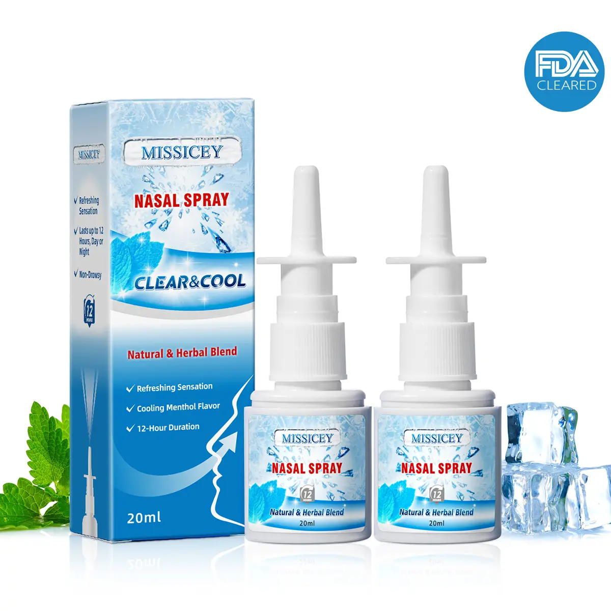 [Buy 1 Get 1 FREE] Healthora Nasal Natural Mist 20 ml, Cooling Menthol, Breathe In Life Carrier,for nic | sleep Comfort