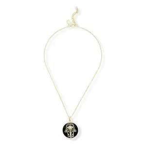 Rarities Fine Jewelry Rarities Gold-Plated Black Onyx & Zircon Hamsa Pendant with Chain