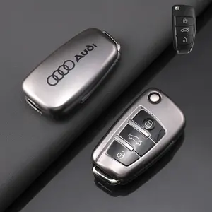 Car Flip Key Case Cover Protector Shell for Audi A3 A4 A4l B5 B6 B7 B8 B9 A5 A6 A6l C5 C6 Q3 Q5 Q7 S5 S7 Rs3 Tt, Auto Accessories