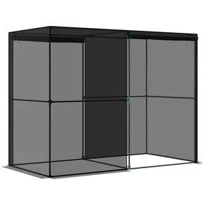 8' x 4' x 6' Crop Cage, Plant Protection Tent with Zippered Doors for Vegetable Garden, Backyard, Black