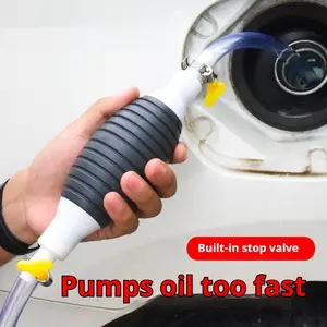 2 in 1 Manual Oil Pump Dual Flow Hand Siphon Pump with Valve Portable Fuel and Water Transfer Tool for Efficient Transfer(2m)