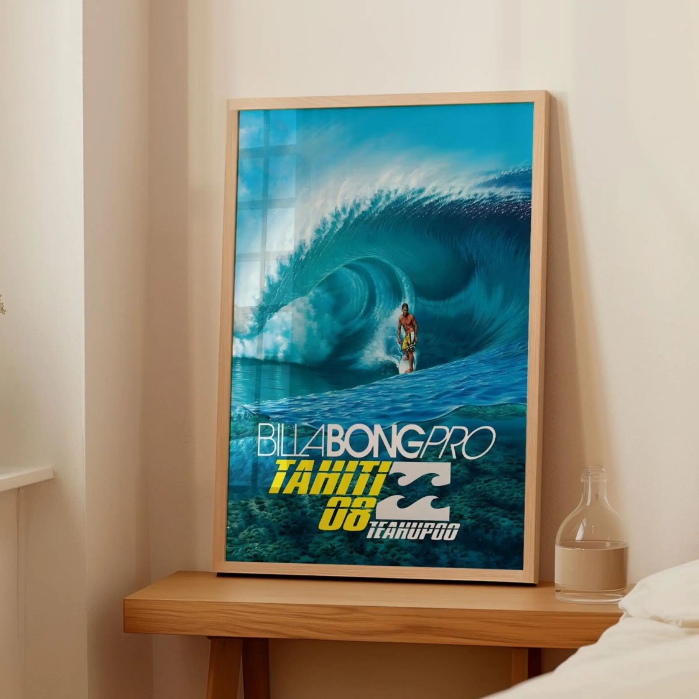 2008 Billabong Pro Tahiti Surfing Competition Poster, Surfing Quality Paper Print, Surfing Poster, Gift for Surfer
