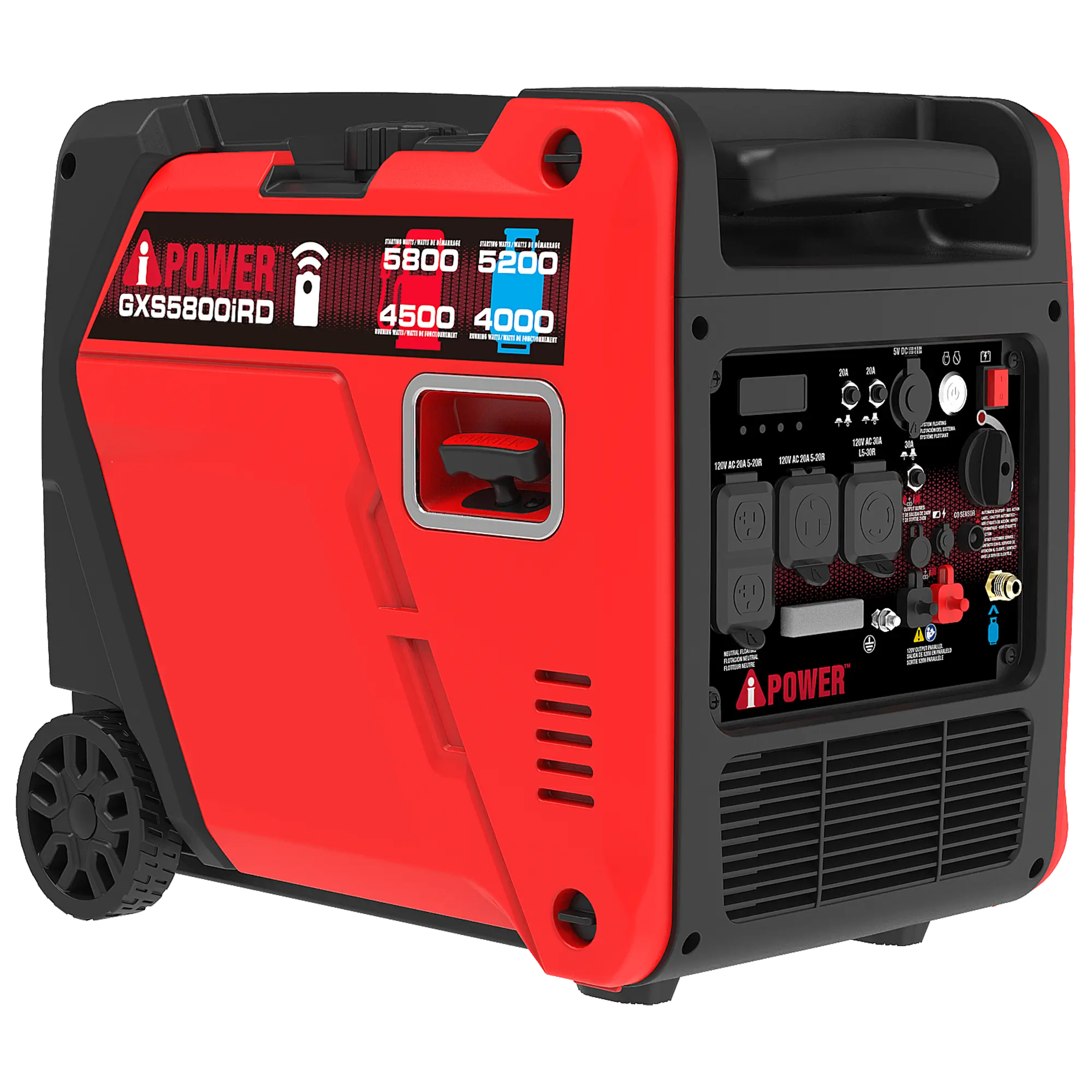 5800 Watt Portable Dual Fuel Inverter Electric Generator with Remote Start GXS5800iRD for Home Backup