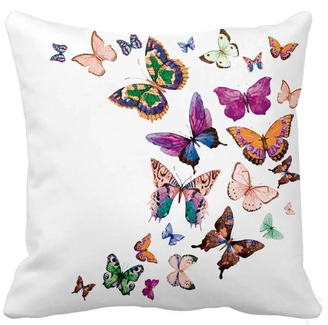 18 x 18 in. Butterflies Square Indoor & Outdoor Throw Pillow Cover