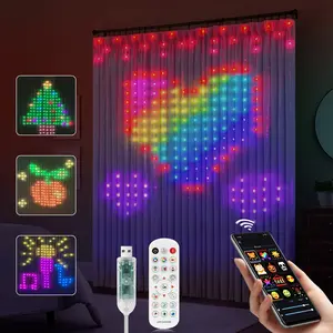 USB Powered Smart LED Curtain Light, 1 Count RGBIC LED Curtain Light, Waterproof LED String Light for Bedroom Backdrop Decor, Indoor Outdoor Party Bar