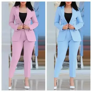 Sets for Women 2 Pieces Autumn Fashion Notched Neck Long Sleeve Blazer & Elegant High Waist Work Pants Set Office Lady Womenswear Red